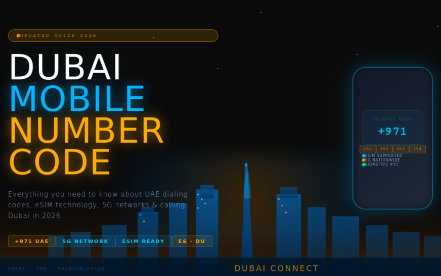 The Complete 2026 Guide to dubai mobile number code , eSIM Technology & Digital Connectivity
